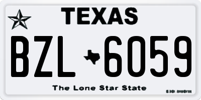 TX license plate BZL6059