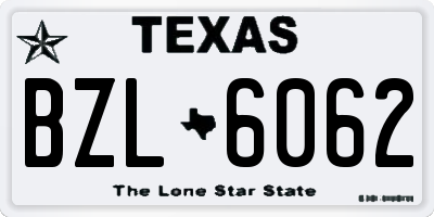 TX license plate BZL6062