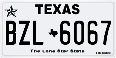 TX license plate BZL6067