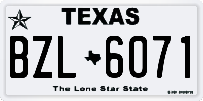 TX license plate BZL6071
