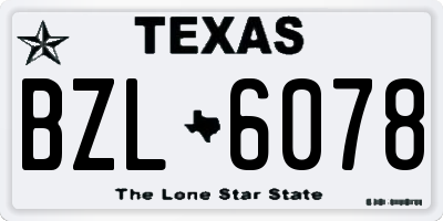 TX license plate BZL6078