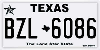 TX license plate BZL6086