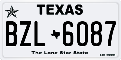 TX license plate BZL6087