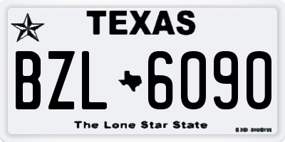 TX license plate BZL6090