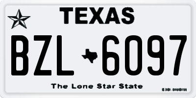 TX license plate BZL6097