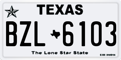 TX license plate BZL6103
