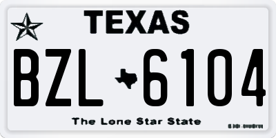 TX license plate BZL6104
