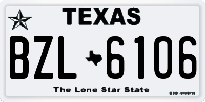 TX license plate BZL6106