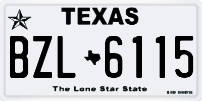 TX license plate BZL6115