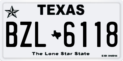 TX license plate BZL6118