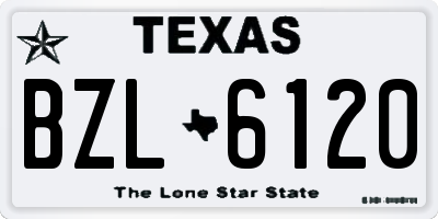 TX license plate BZL6120