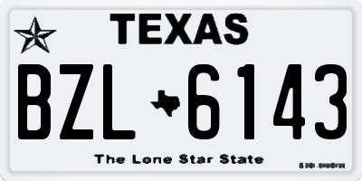 TX license plate BZL6143