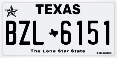 TX license plate BZL6151