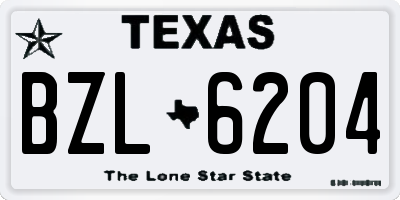 TX license plate BZL6204