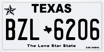 TX license plate BZL6206