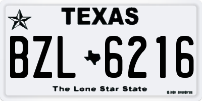 TX license plate BZL6216