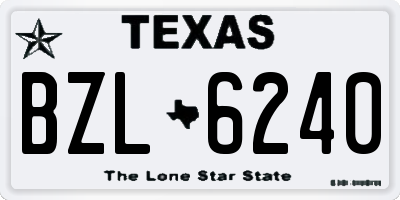 TX license plate BZL6240