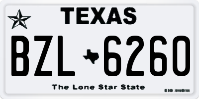 TX license plate BZL6260