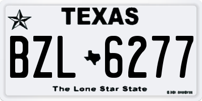 TX license plate BZL6277