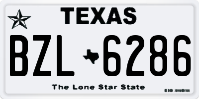 TX license plate BZL6286