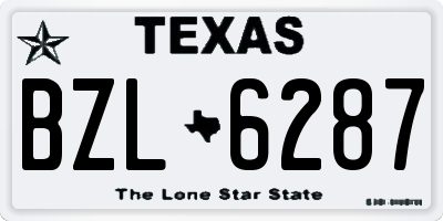 TX license plate BZL6287