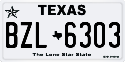TX license plate BZL6303
