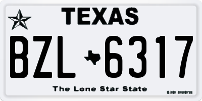 TX license plate BZL6317