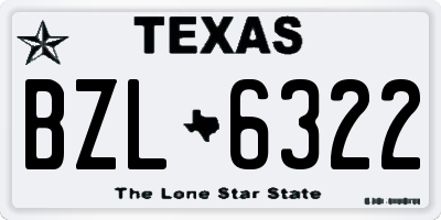 TX license plate BZL6322