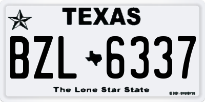 TX license plate BZL6337
