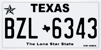 TX license plate BZL6343