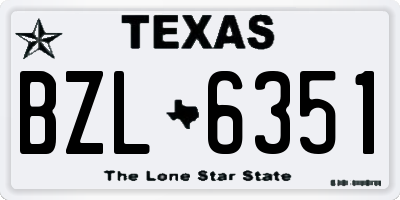 TX license plate BZL6351