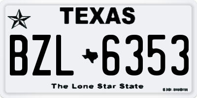 TX license plate BZL6353