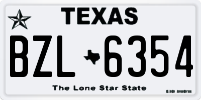 TX license plate BZL6354
