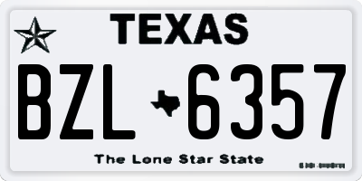 TX license plate BZL6357