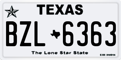 TX license plate BZL6363