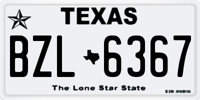 TX license plate BZL6367
