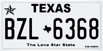 TX license plate BZL6368