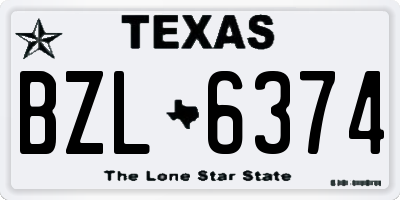 TX license plate BZL6374