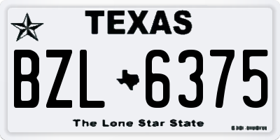 TX license plate BZL6375