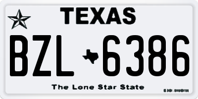 TX license plate BZL6386