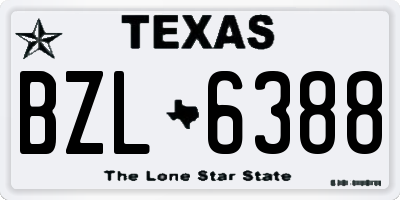 TX license plate BZL6388