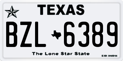 TX license plate BZL6389