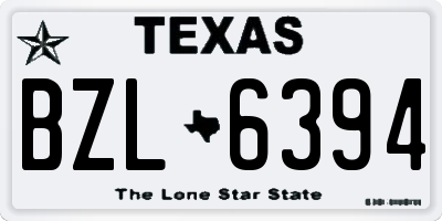 TX license plate BZL6394