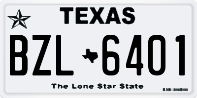 TX license plate BZL6401