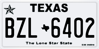 TX license plate BZL6402