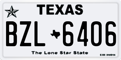 TX license plate BZL6406