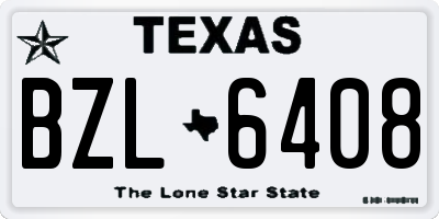TX license plate BZL6408