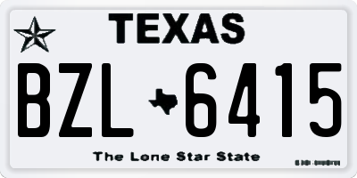 TX license plate BZL6415