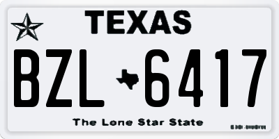 TX license plate BZL6417