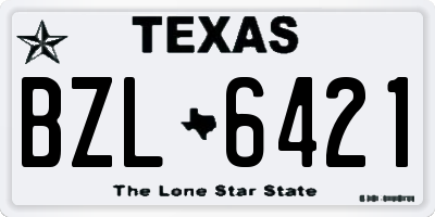 TX license plate BZL6421